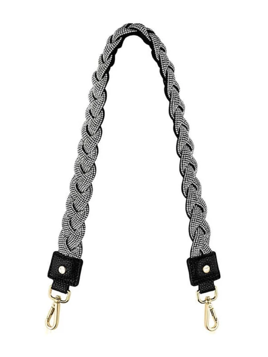 Zdjęcie produktu Hey Marly Pasek "Braided Glitter" w kolorze czarnym do torebki - dł. 70 cm rozmiar: onesize