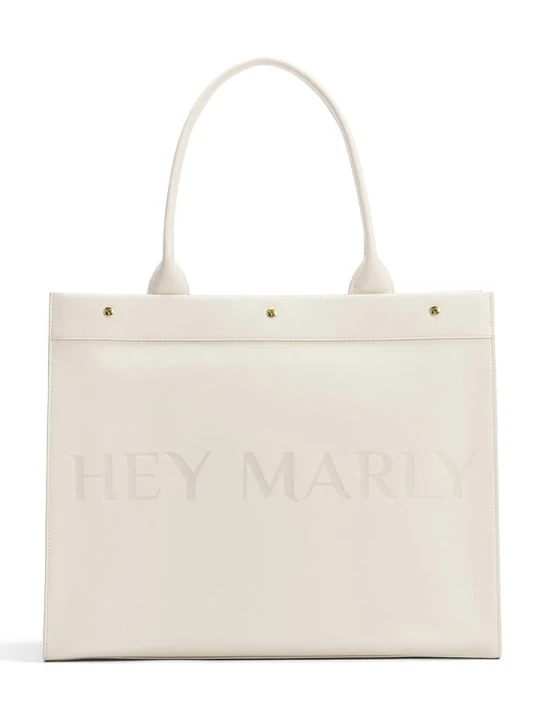Zdjęcie produktu Hey Marly Skórzana torebka "Classy" w kolorze kremowym - 41 x 34 x 16 cm rozmiar: onesize