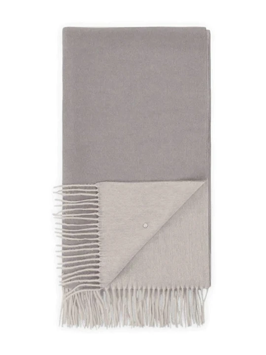 Zdjęcie produktu Hey Marly Wełniany szal "Classic" w kolorze kremowo-szarym - 250 x 65 cm rozmiar: onesize