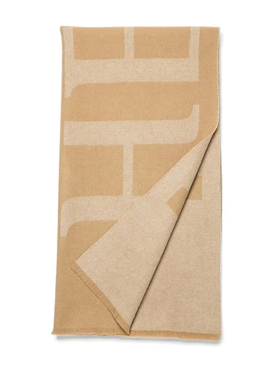 Zdjęcie produktu Hey Marly Wełniany szal "Signature" w kolorze jasnobrązowym - 200 x 55 cm rozmiar: onesize