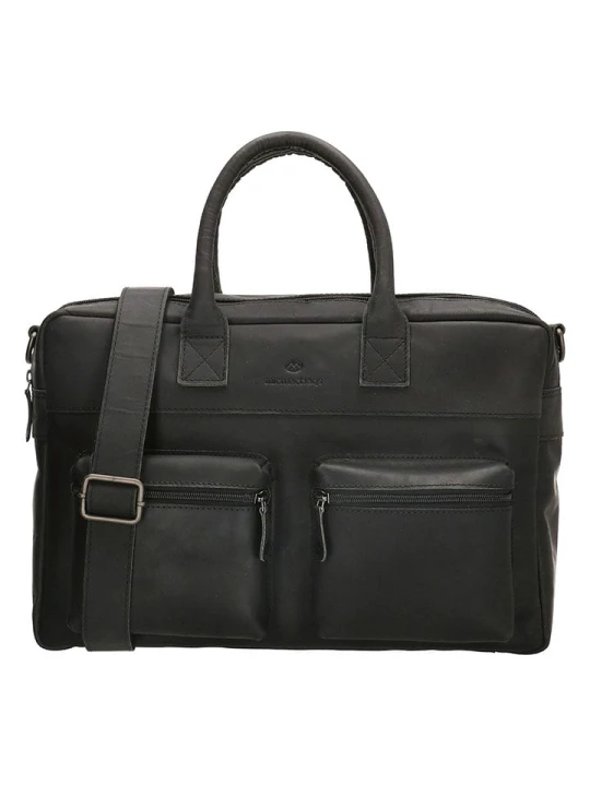 Zdjęcie produktu HIDE & STITCHES Skórzana torba podróżna w kolorze czarnym - 41 x 26 x 14 cm rozmiar: onesize
