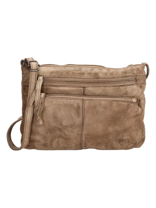 Zdjęcie produktu HIDE & STITCHES Skórzana torebka w kolorze beżowym - 23 x 17 x 3 cm rozmiar: onesize