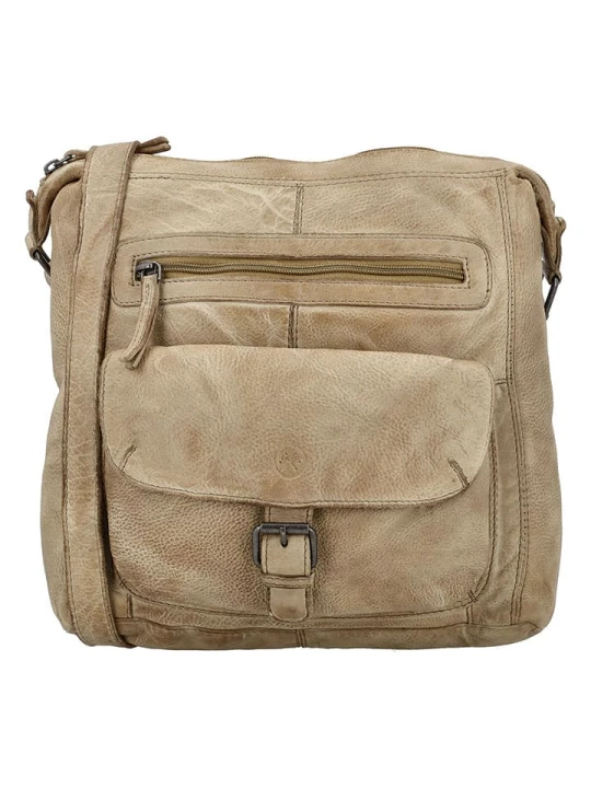 Zdjęcie produktu HIDE & STITCHES Skórzana torebka w kolorze beżowym - 27 x 29 x 9 cm rozmiar: onesize