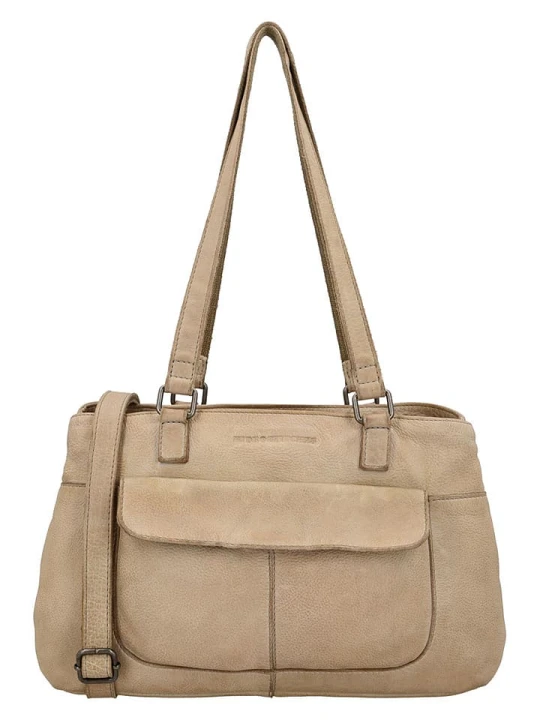 Zdjęcie produktu HIDE & STITCHES Skórzana torebka w kolorze beżowym - 33 x 21 x 10 cm rozmiar: onesize