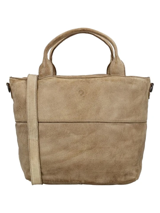 Zdjęcie produktu HIDE & STITCHES Skórzana torebka w kolorze beżowym - 39 x 27 x 12 cm rozmiar: onesize