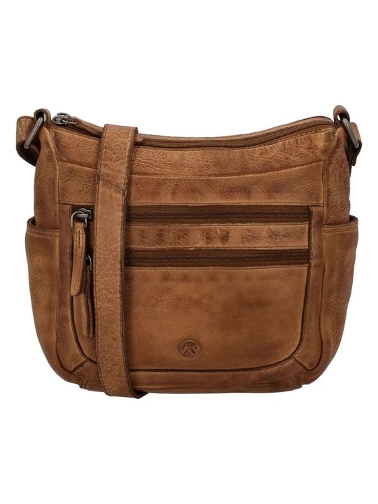 Zdjęcie produktu HIDE & STITCHES Skórzana torebka w kolorze jasnobrązowym - 34 x 25 x 10 cm rozmiar: onesize
