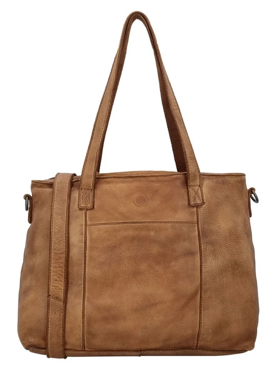 Zdjęcie produktu HIDE & STITCHES Skórzana torebka w kolorze jasnobrązowym - 34 x 26 x 13 cm rozmiar: onesize