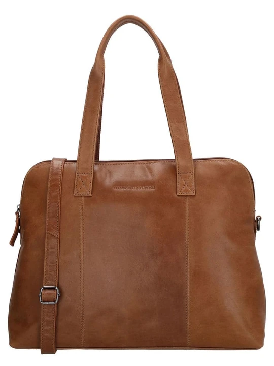 Zdjęcie produktu HIDE & STITCHES Skórzana torebka w kolorze jasnobrązowym - 36 x 28 x 12 cm rozmiar: onesize