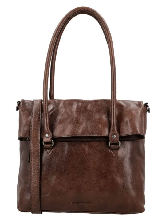 Zdjęcie produktu HIDE & STITCHES Skórzana torebka "Westland" w kolorze ciemnobrązowym - 36 x 29 x 9 cm rozmiar: onesize