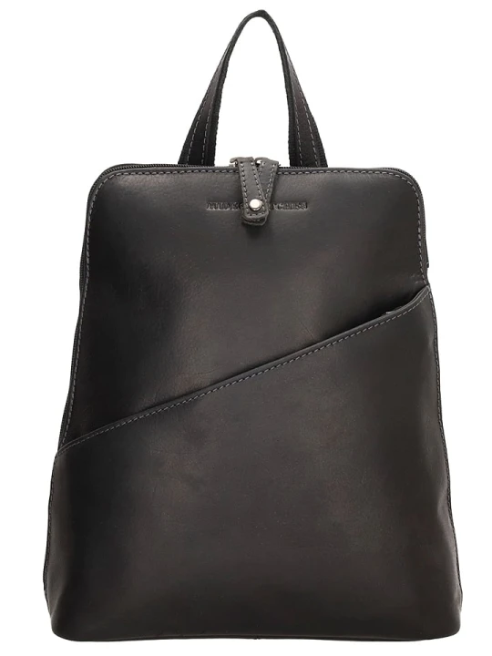 Zdjęcie produktu HIDE & STITCHES Skórzany plecak w kolorze czarnym - 24 x 29 x 10 cm rozmiar: onesize