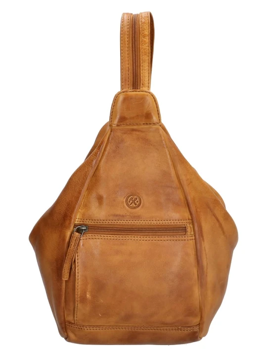 Zdjęcie produktu HIDE & STITCHES Skórzany plecak w kolorze musztardowym - 32 x 34 x 15 cm rozmiar: onesize