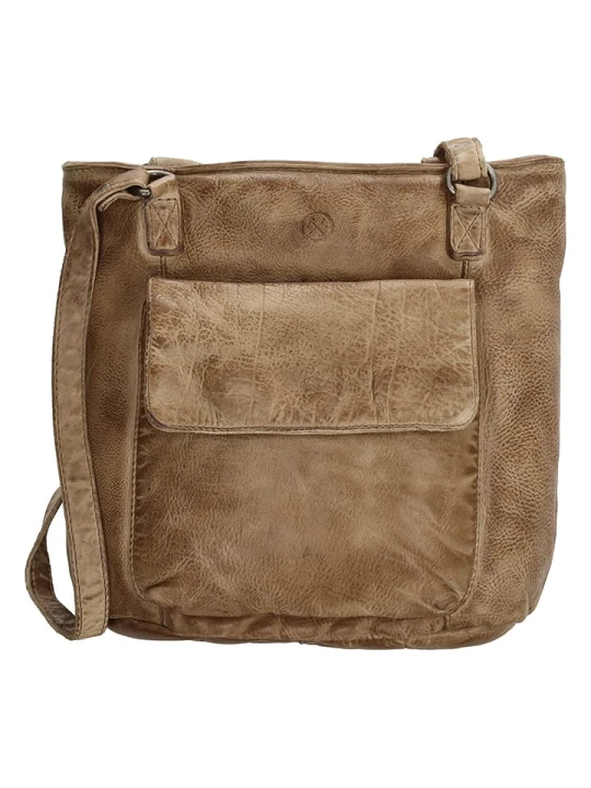 Zdjęcie produktu HIDE & STITCHES Skórzany plecak w kolorze szarobrązowym - 26, 5 x 23 x 10 cm rozmiar: onesize