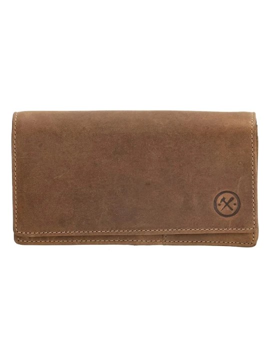 Zdjęcie produktu HIDE & STITCHES Skórzany portfel w kolorze jasnobrązowym - 15, 3 x 9 x 3 cm rozmiar: onesize
