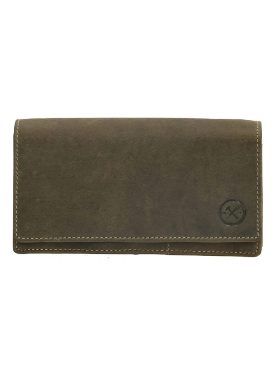 Zdjęcie produktu HIDE & STITCHES Skórzany portfel w kolorze khaki - 15, 3 x 9 x 3 cm rozmiar: onesize