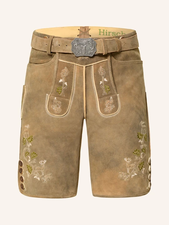 Zdjęcie produktu Hirscher Spodnie Skórzane W Stylu Ludowym Freising beige BRĄZOWY