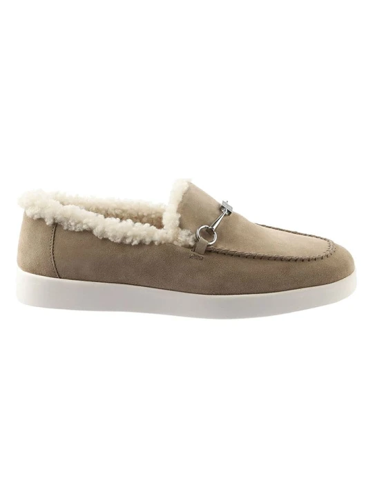 Zdjęcie produktu Högl Skórzane slippersy "Dreamy" w kolorze beżowym rozmiar: 37, 5