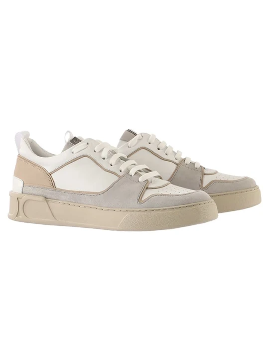 Zdjęcie produktu Högl Skórzane sneakersy "Macba Seven" w kolorze szaro-beżowym rozmiar: 37