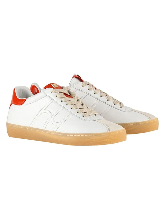 Zdjęcie produktu Högl Skórzane sneakersy "Sam" w kolorze kremowo-czerwonym rozmiar: 40