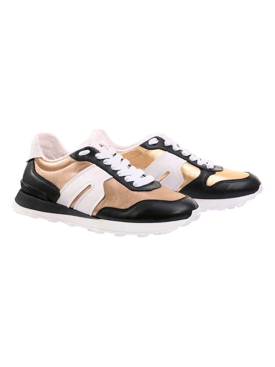 Zdjęcie produktu Högl Skórzane sneakersy "Tony" w kolorze złoto-czarnym rozmiar: 40
