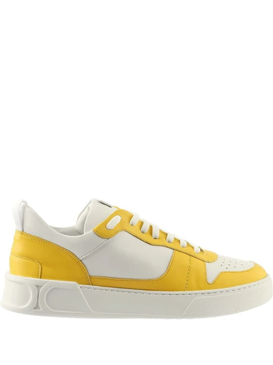 Zdjęcie produktu Högl Skórzane sneakersy w kolorze biało-żółtym rozmiar: 37, 5