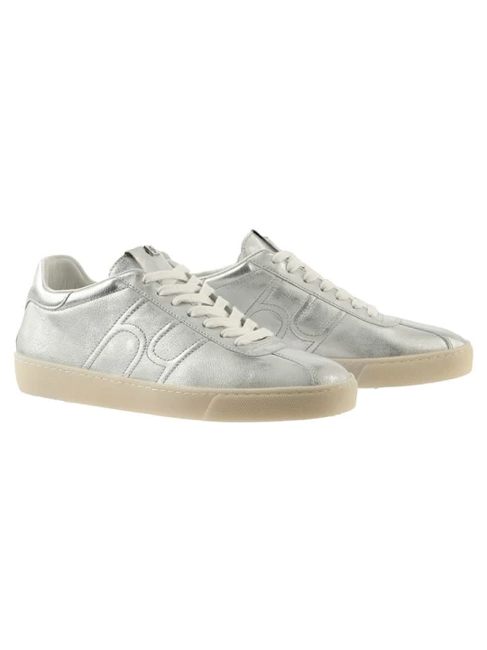 Zdjęcie produktu Högl Skórzane sneakersy w kolorze srebrnym rozmiar: 42