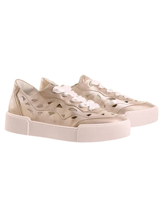 Zdjęcie produktu Högl Skórzane sneakersy w kolorze złotym rozmiar: 39
