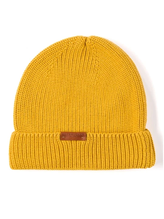 Zdjęcie produktu Hofbrucker Czapka beanie w kolorze musztardowym rozmiar: onesize