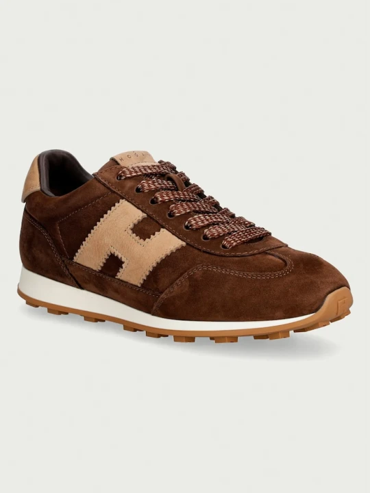 Zdjęcie produktu Hogan H727 Allacciato H sneakersy damskie zamszowe brązowy