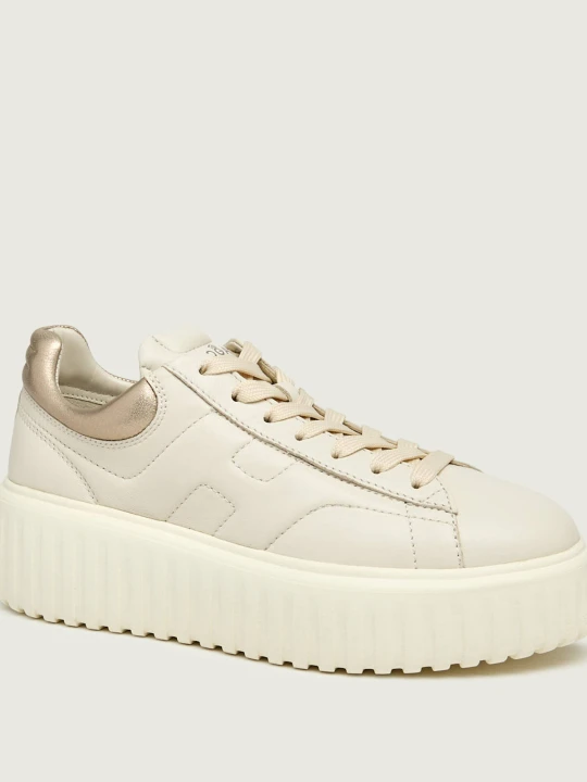 Zdjęcie produktu Hogan Skórzane sneakersy H-STRIPES beżowy