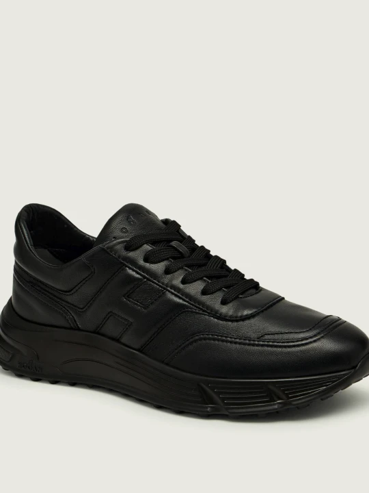 Zdjęcie produktu Hogan Skórzane sneakersy HYPERLIGHT ALLACCIATO H czarny