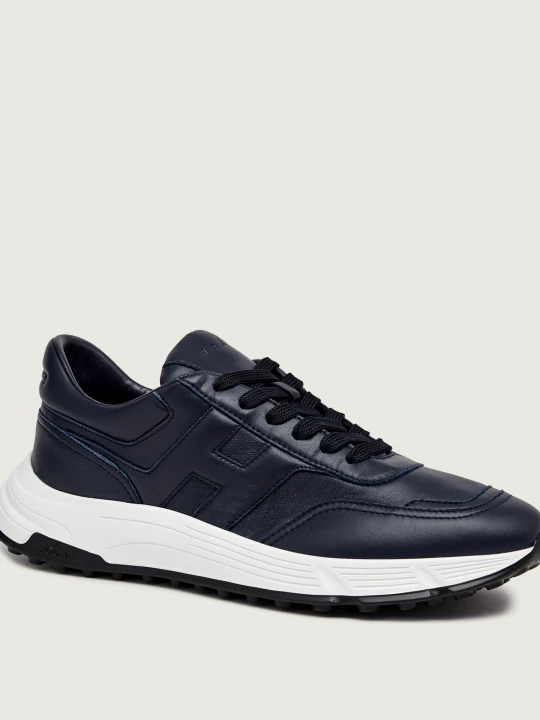 Zdjęcie produktu Hogan Skórzane sneakersy Hyperlight Allacciato H granatowy