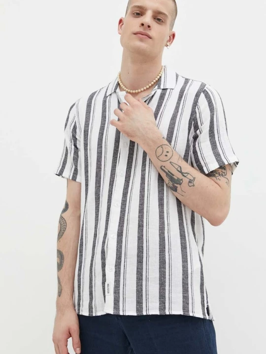 Zdjęcie produktu Hollister Co. koszula z domieszką lnu biały
