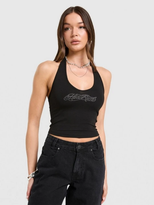 Zdjęcie produktu Hoodrich Top Halter Neck Rhinestone Solace czarny