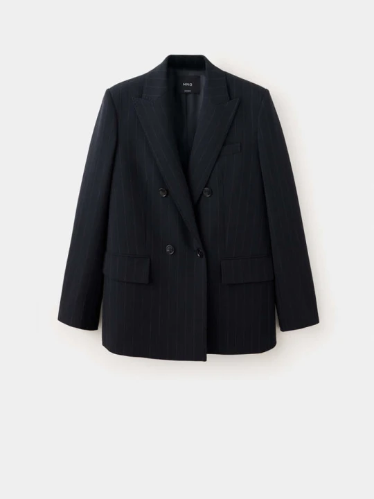Zdjęcie produktu Houndstooth suit blazer granatowy - Kobieta - MANGO