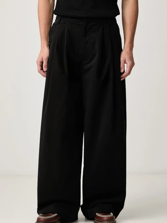 Zdjęcie produktu House of Errors Crown spodnie wide leg bawełniane z elastanem męskie
