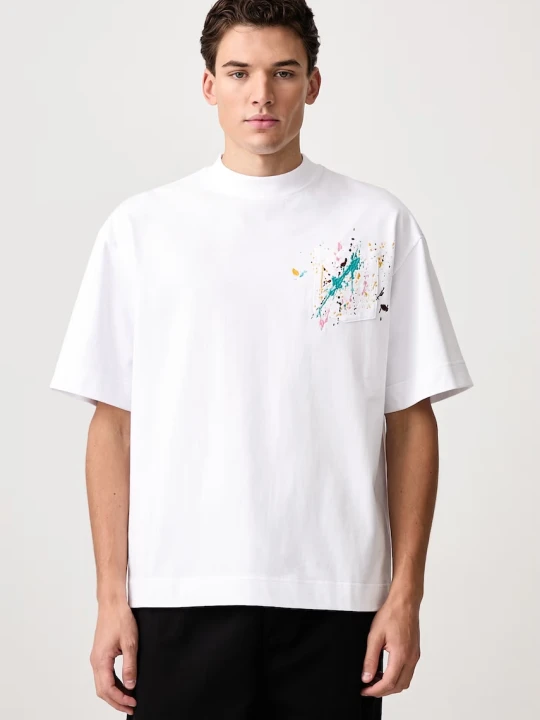 Zdjęcie produktu House of Errors Embroidered Paint Splatter T-shirt bawełniany męski