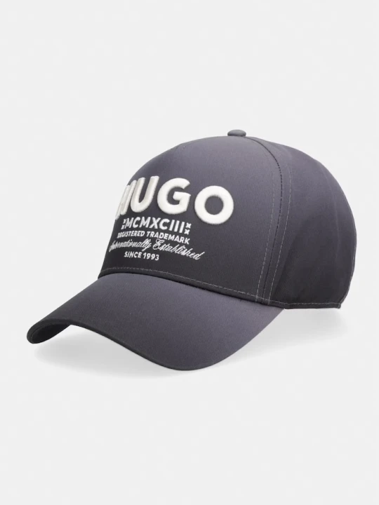 Zdjęcie produktu HUGO Blue baseball cap męska bawełniana Merk-Degrade szary