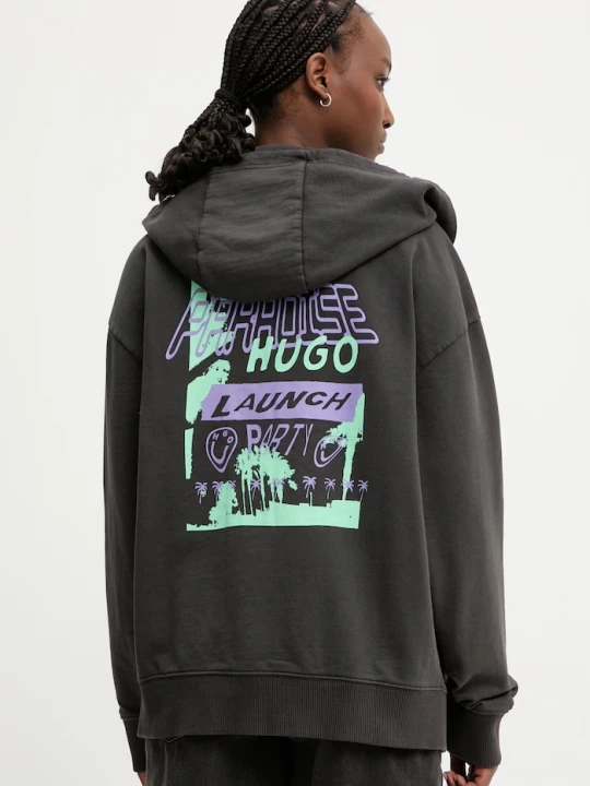 Zdjęcie produktu HUGO Blue bluza rozpinana damska bawełniana Doa B_4 szary