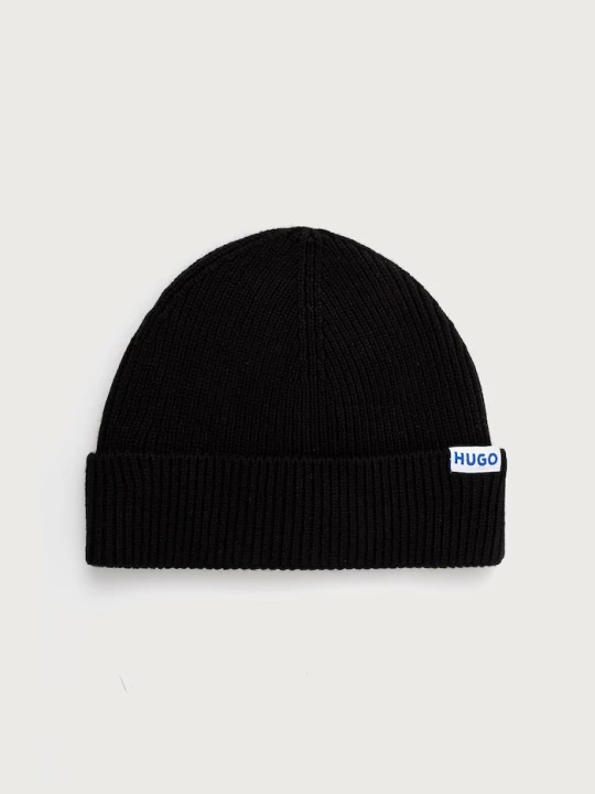 Zdjęcie produktu HUGO Blue czapka beanie męska z wełną Xiav_1 czarny