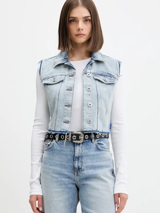 Zdjęcie produktu HUGO Blue kamizelka jednorzędowa damska jeansowa Garis_B