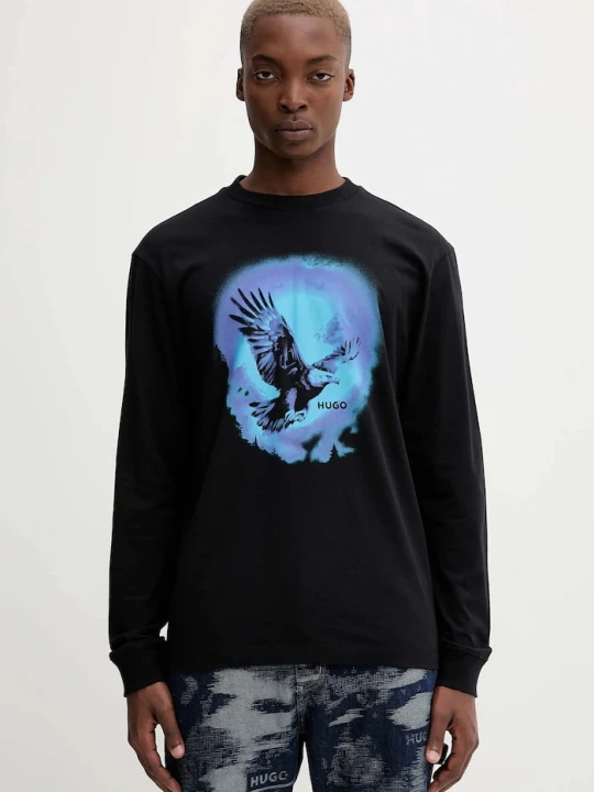 Zdjęcie produktu Hugo Blue longsleeve bawełniany Nagtox czarny