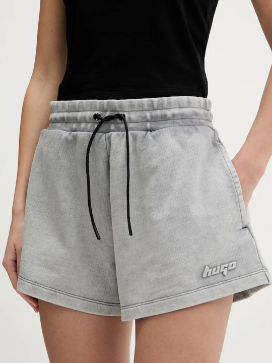 Zdjęcie produktu HUGO Blue szorty dresowe damskie bawełniane Norlina_B_1 szary