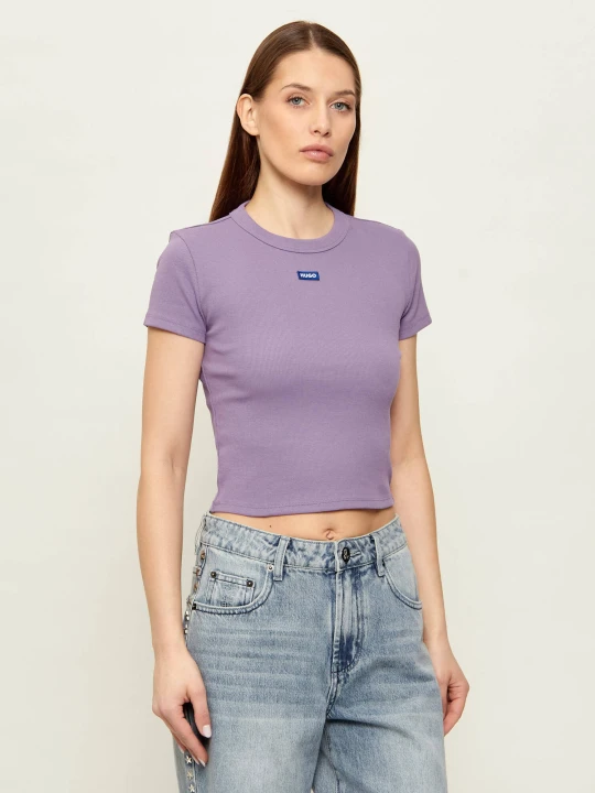 Zdjęcie produktu Hugo Blue T-shirt Baby Tee_B | Cropped Fit lawendowy