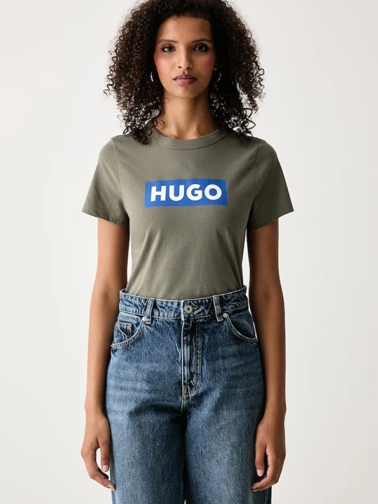 Zdjęcie produktu HUGO Blue T-shirt basic damski bawełniany Classic Tee_B zielony
