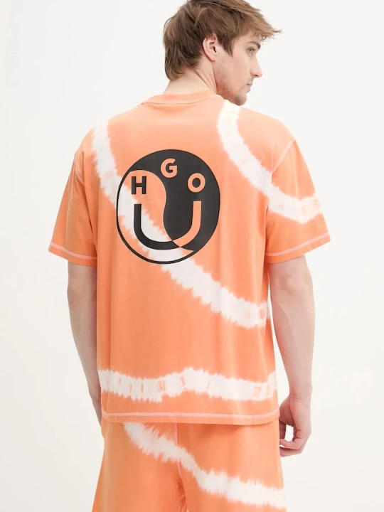 Zdjęcie produktu Hugo Blue t-shirt bawełniany pomarańczowy