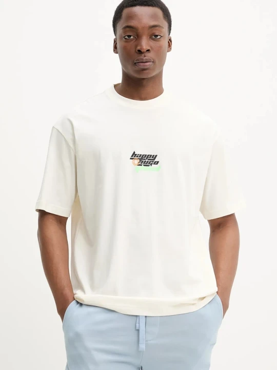 Zdjęcie produktu Hugo Blue t-shirt bawełniany beżowy