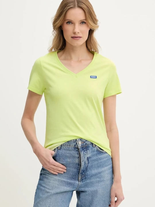 Zdjęcie produktu HUGO Blue T-shirt damski bawełniany Classic V_B zielony
