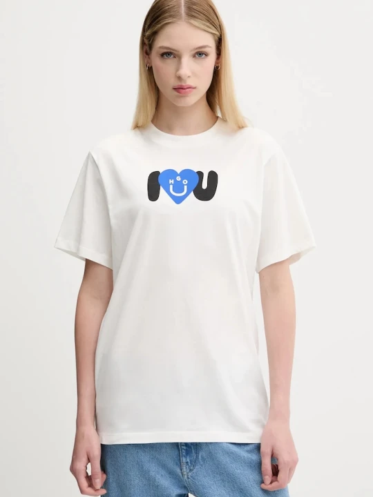 Zdjęcie produktu Hugo Blue t-shirt bawełniany Vintage Tee_B_5 biały