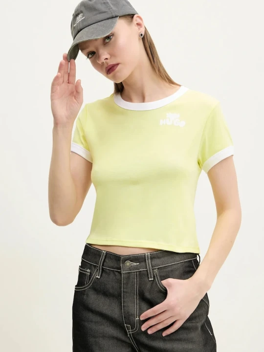 Zdjęcie produktu Hugo Blue t-shirt bawełniany żółty