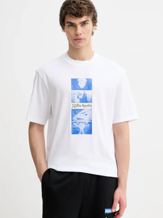 Zdjęcie produktu Hugo Blue t-shirt bawełniany HUGO x Jujutsu Kaisen biały